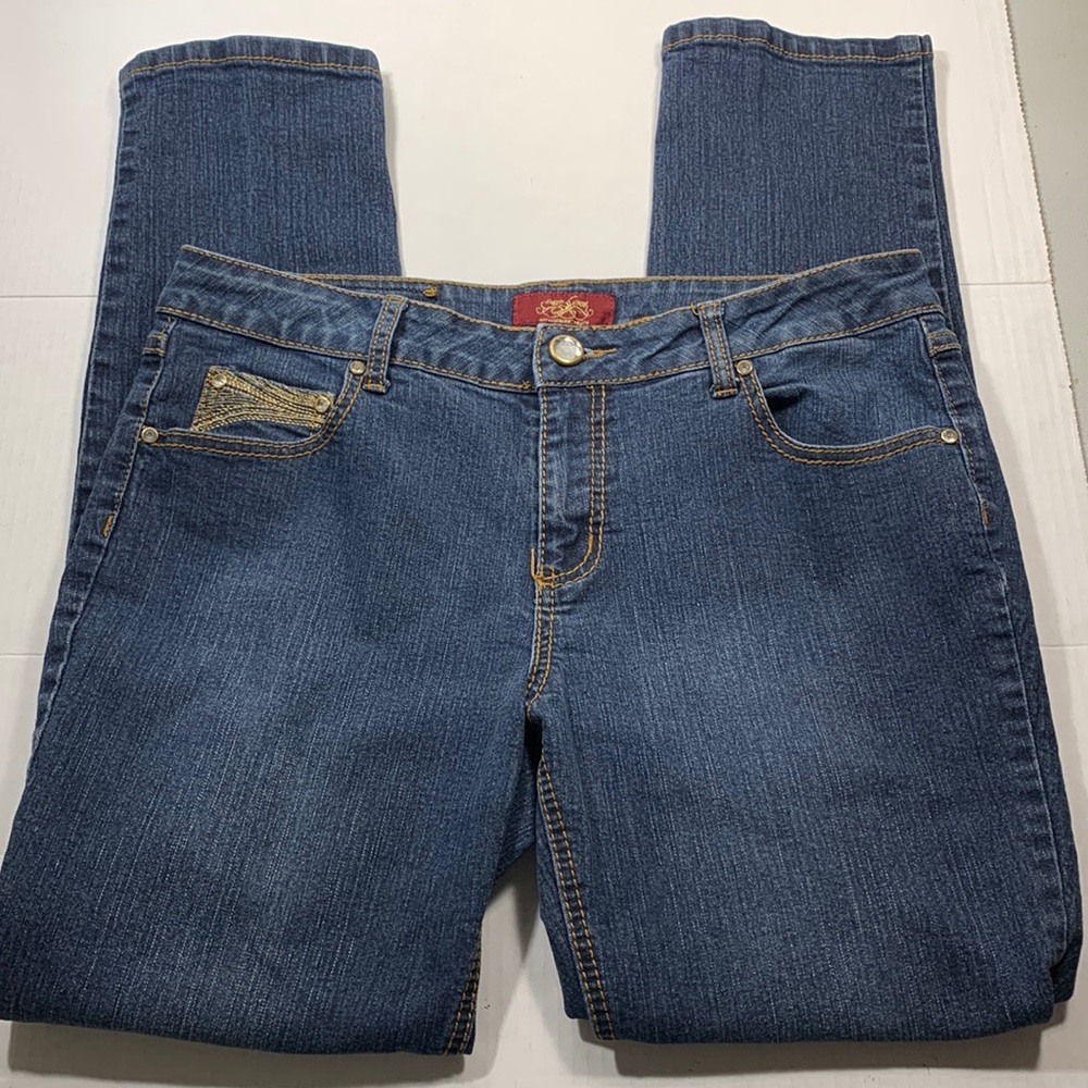 One 5 One Gold Embellished Straight Leg Jeans